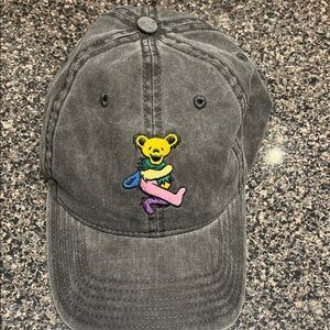 Vintage Grateful Dead MAD Engine Gray Cap with Colorful Bear Design